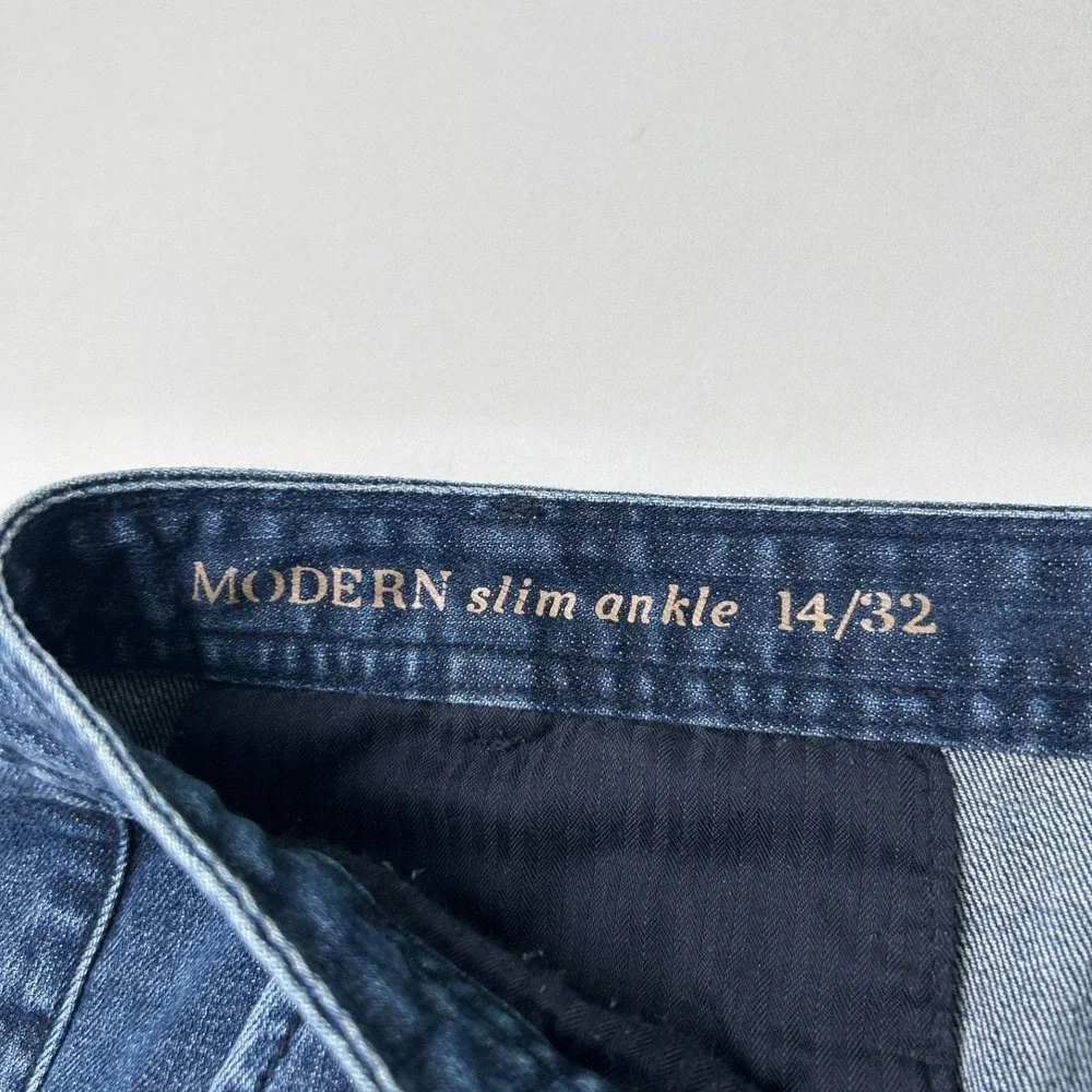 Talbots Womens High Rise Modern Slim Ankle Stretch Denim Jeans Size 14/32 Blue